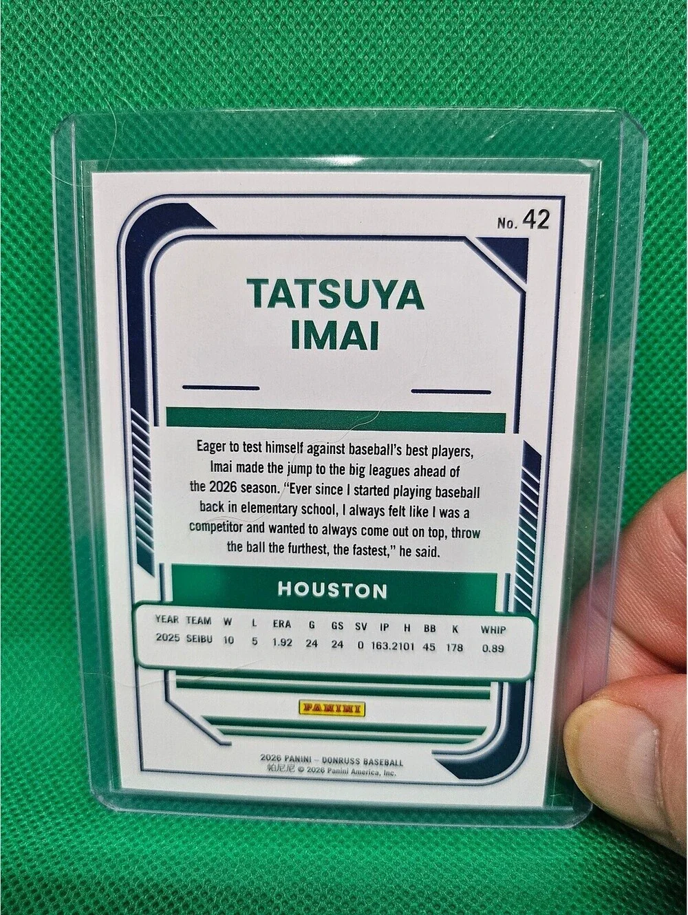 Tatsua Imai (RC) [Red/Blue Optic] #42 - 2026 Panini Donruss - Houston Astros